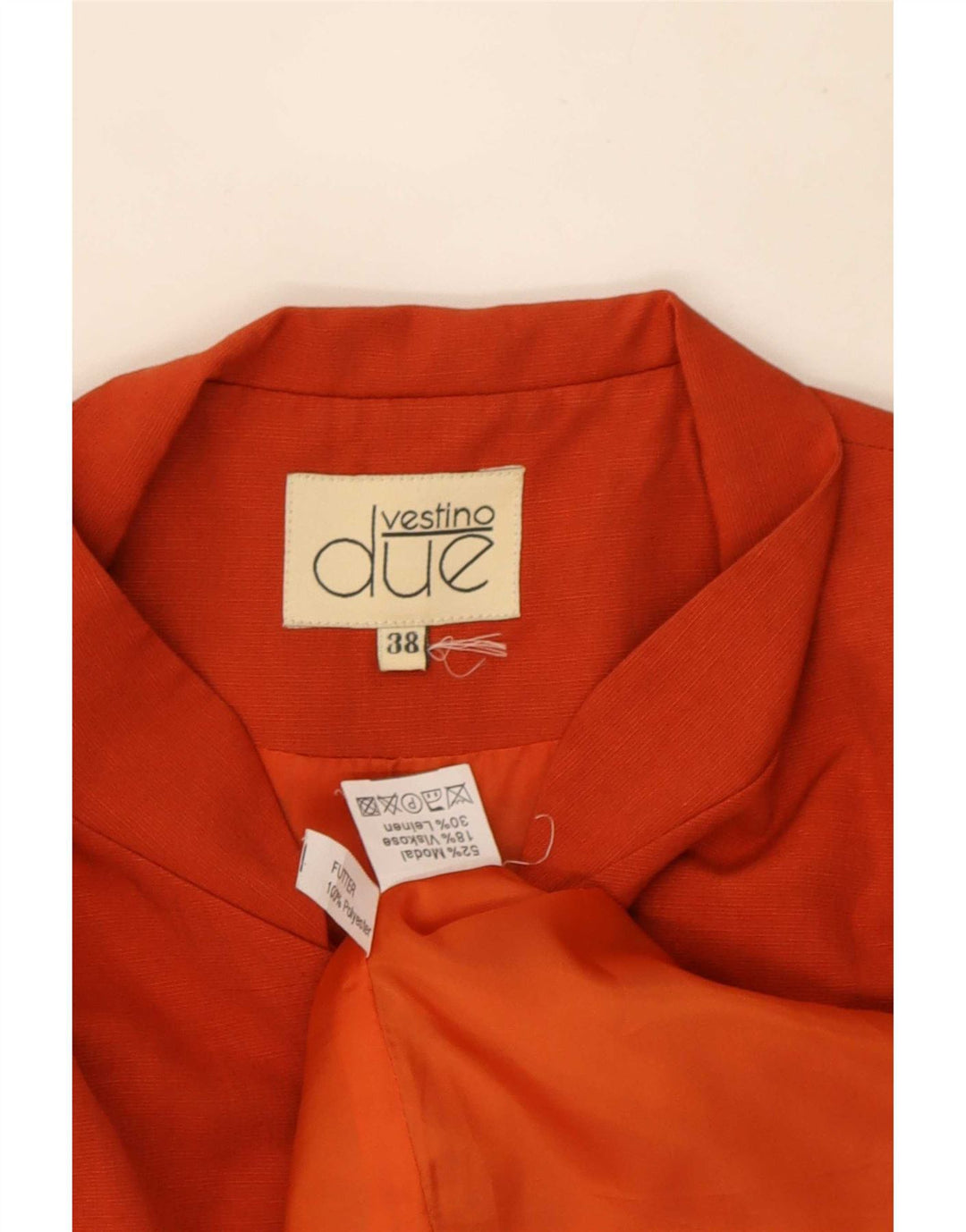 Vestino Due Dame Overfrakke EU 38 Medium Orange Paisley Modal