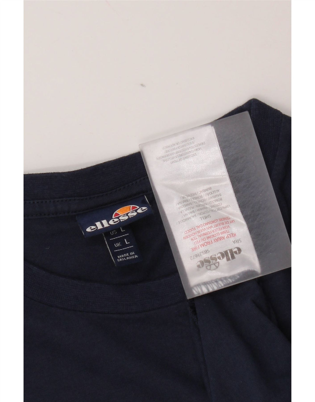 Ellesse Herre Grafisk T-Shirt Top Stor Marineblå Bomuld