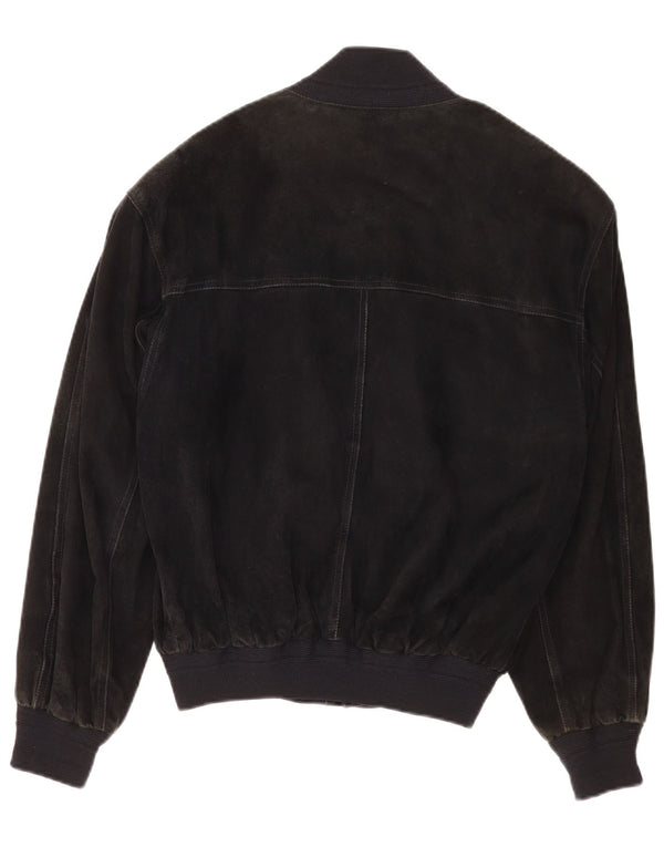 Vintage herre ruskind bomberjakke IT 48 medium sort læder