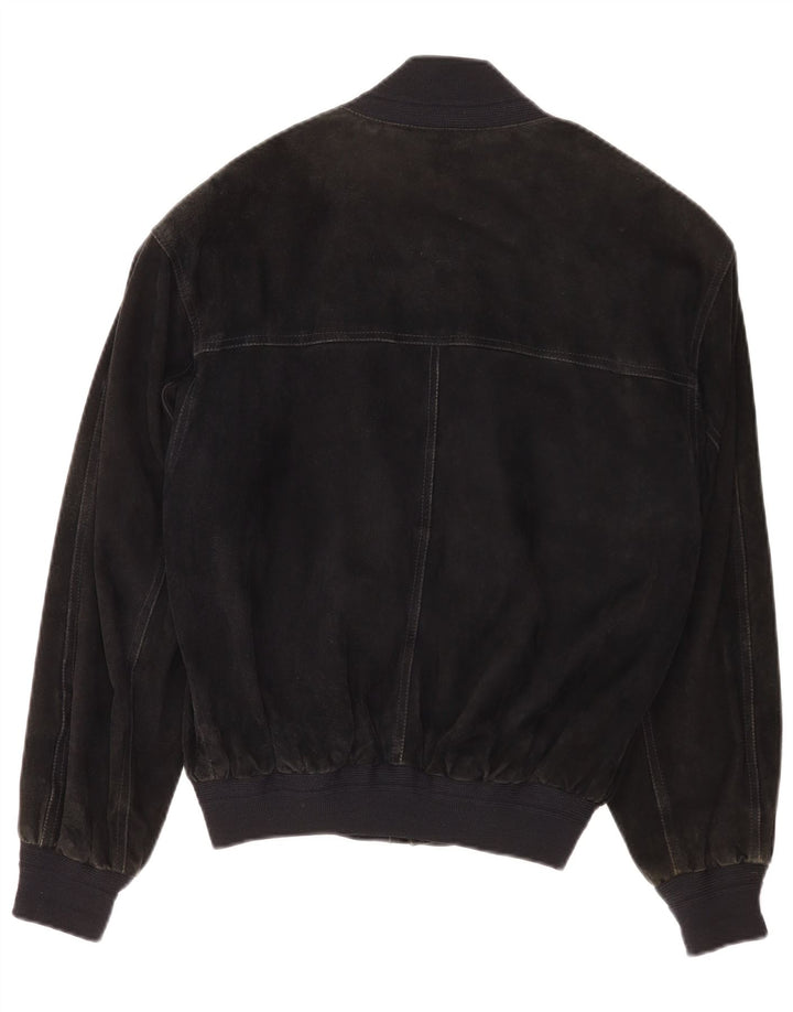 Vintage herre ruskind bomberjakke IT 48 medium sort læder