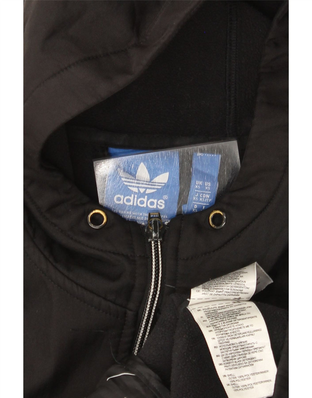 Adidas Hættetrøje med lynlås til mænd XS Sort polyester