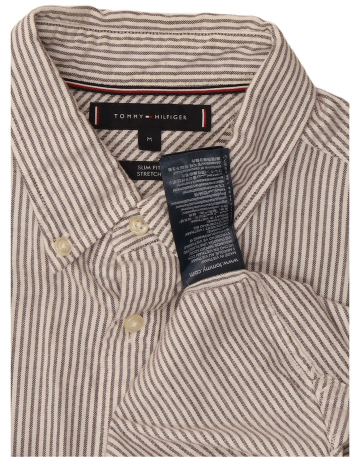 Tommy Hilfiger Herre Slim Fit skjorte Medium Grey Pinstripe Bomuld