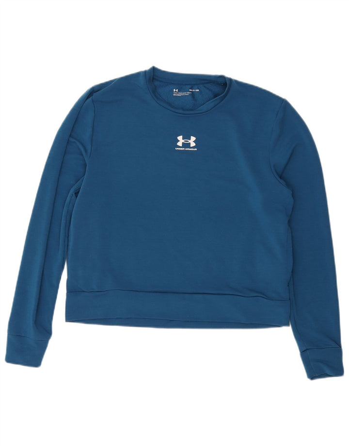 UNDER ARMOUR Womens Crop Loose Fit Sweatshirt Jumper UK 10 Small Blue
