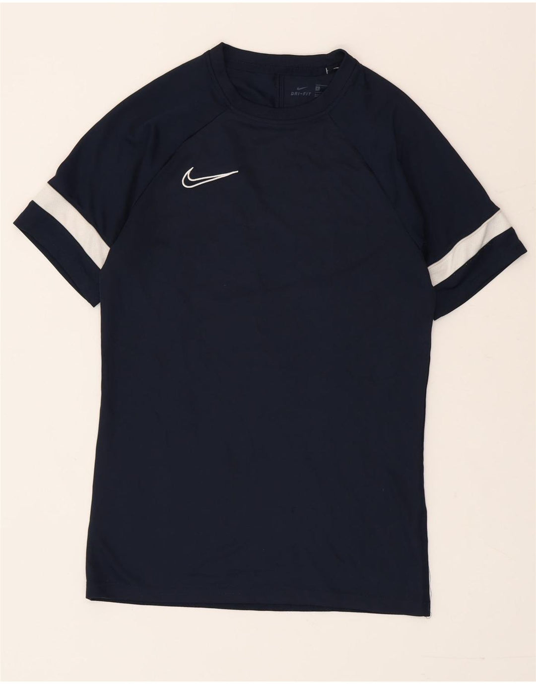 Nike Herre Dri Fit T-shirt Top Small Navy Blue Colourblock