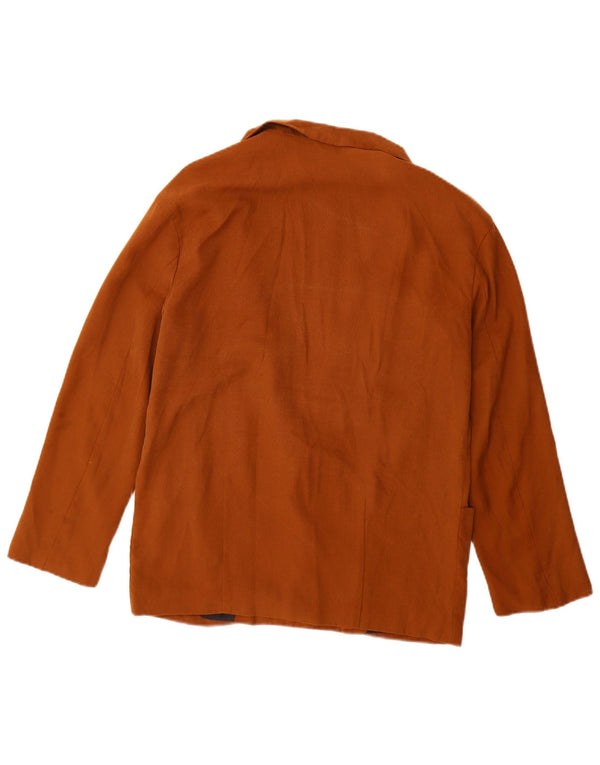 Zara Dame 1 Knap Oversized Blazer Jakke UK 6 XS Brun
