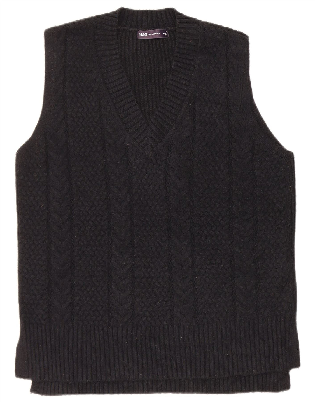 Marks & Spencer Herrevest Tank Top Medium Sort Polyester