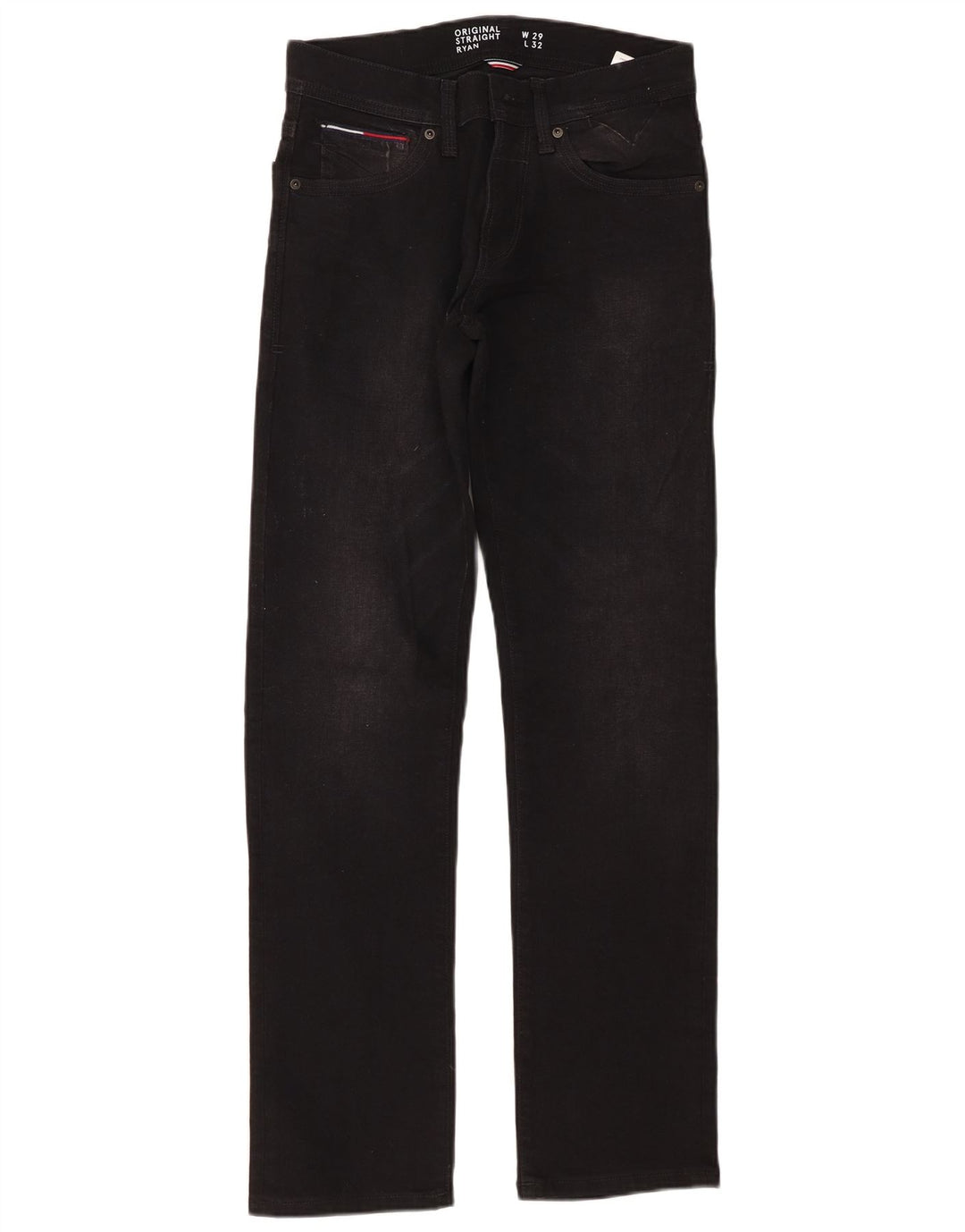 TOMMY HILFIGER Ryan Straight Jeans til mænd W29 L32 sort bomuld
