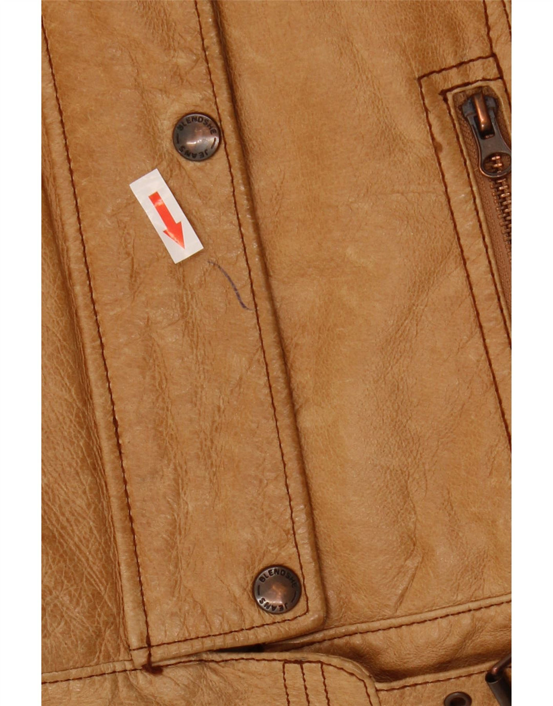 Vintage læderjakke til kvinder UK 12 Medium Beige Læder