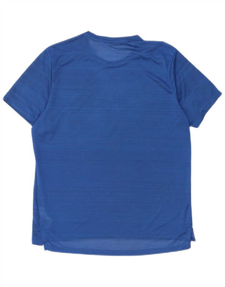 Nike Herre Dri Fit T-shirt Top Medium Blue Pinstripe Polyester