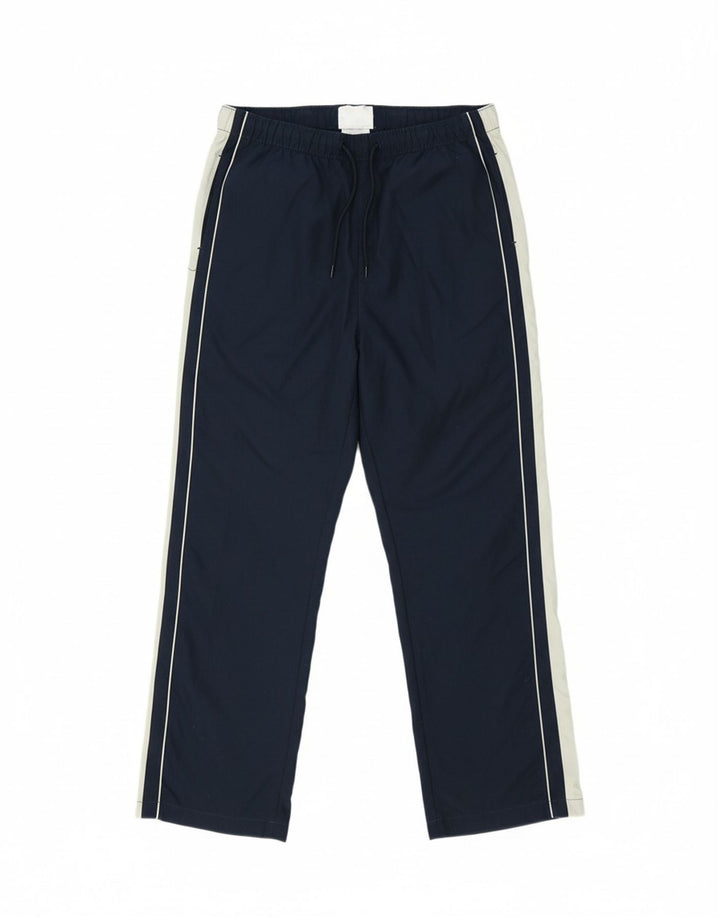CHAMPION Mens Tracksuit Trousers Large Navy Blue Colourblock Polyester