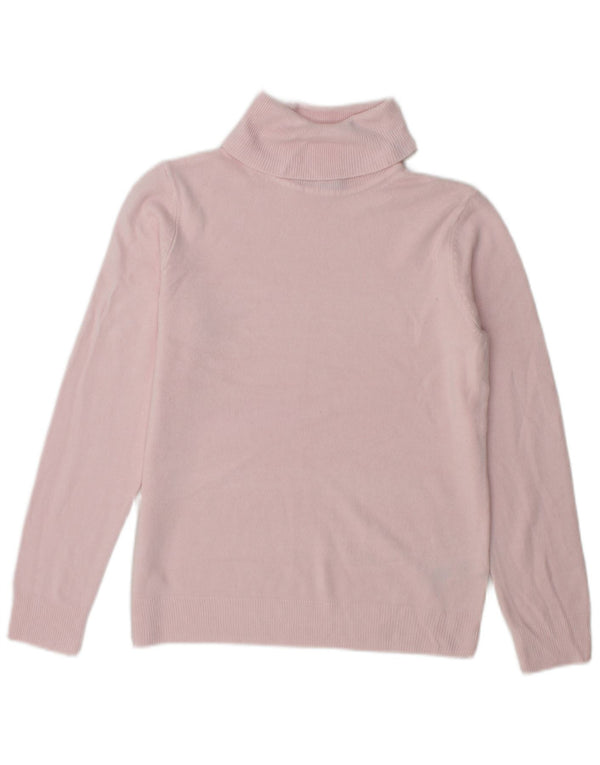 Marks & Spencer Dame Roll Neck Sweater UK 10 Small Pink Acryl