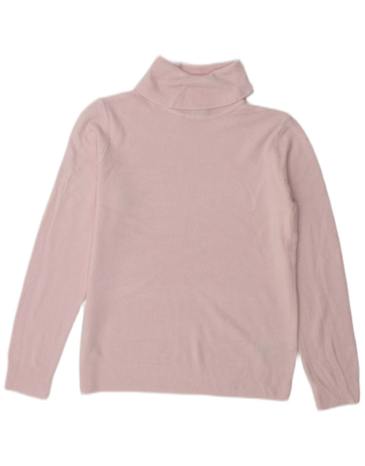 Marks & Spencer Dame Roll Neck Sweater UK 10 Small Pink Acryl
