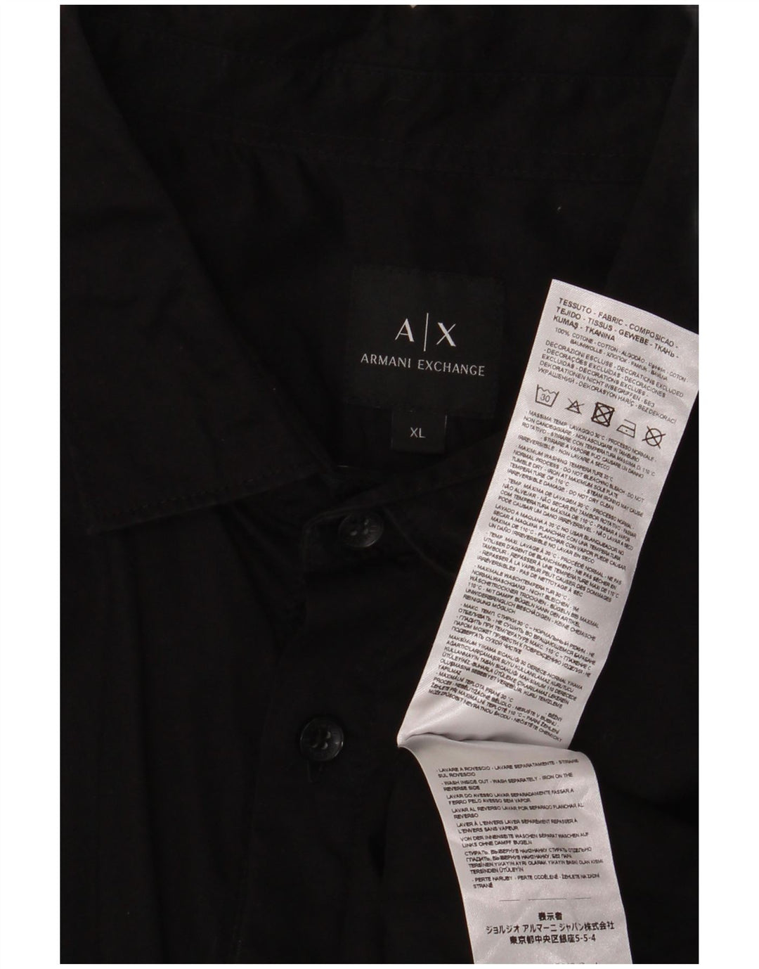 Armani Exchange Herreskjorte XL Sort Bomuld