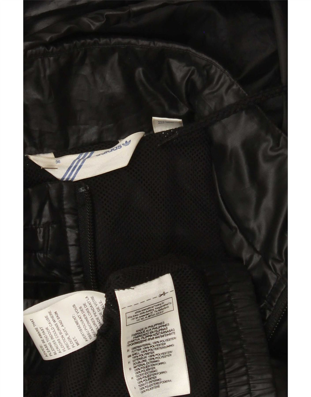 Adidas Dame Hætte Træningsdragt Topjakke EU 36 Lille Sort Polyester