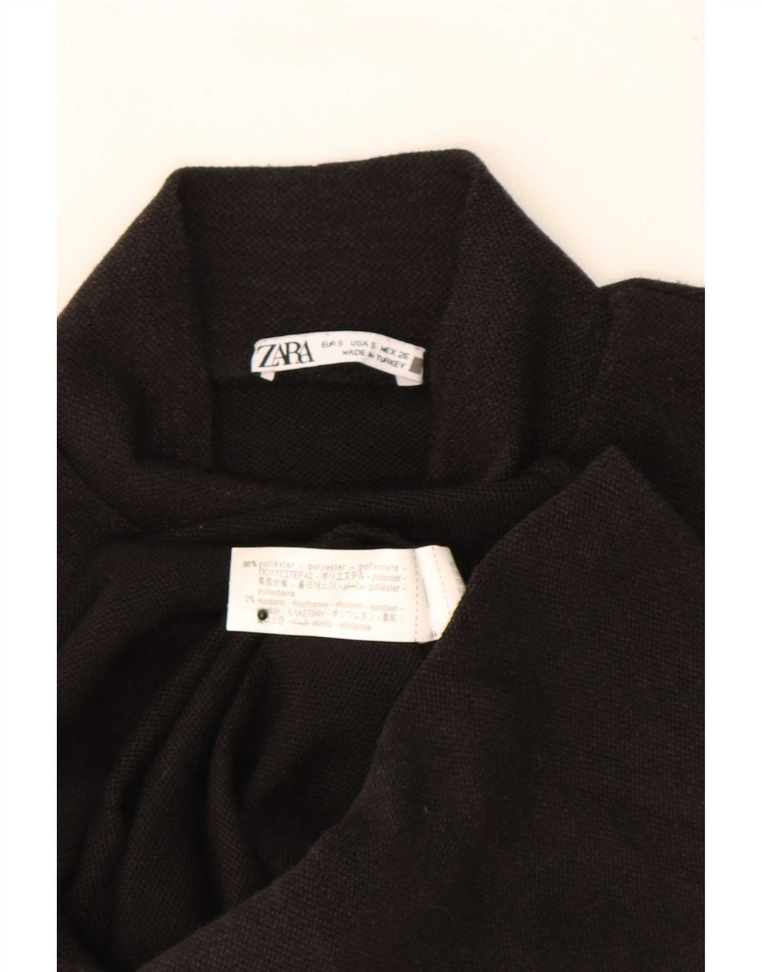 Zara Damevest Top UK 10 Small Black Polyester