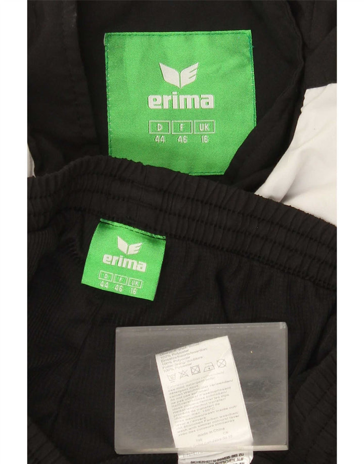 Erima fuld træningsdragt til kvinder UK 16 Large Black Colourblock Polyester