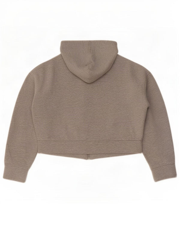 Topshop Womens Crop Oversized hættetrøje med lynlås UK 10 Small Grey Flecked