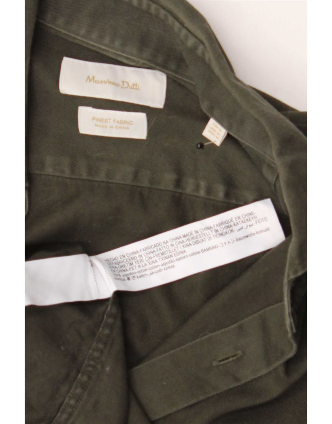 Massimo Dutti Herreskjorte Medium Grøn Bomuld