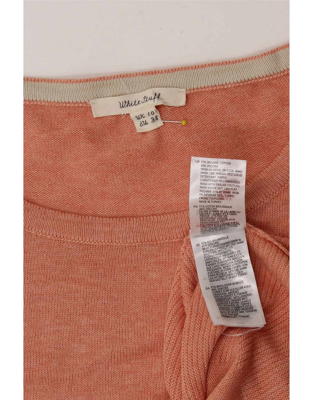 White Stuff Womens Oversized Crew Neck Jumper Sweater UK 10 Small Pink