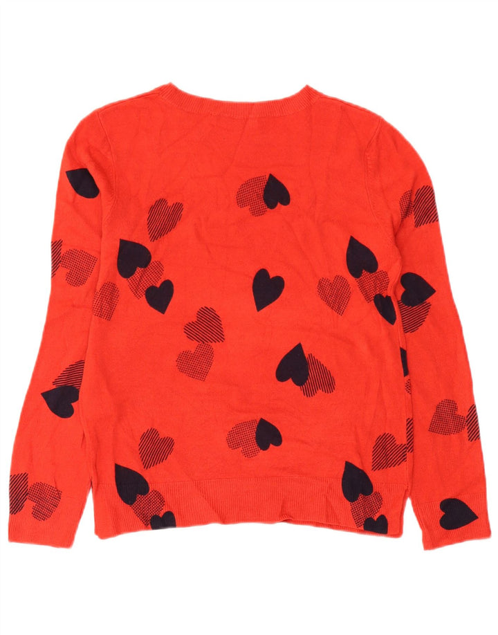 Marks & Spencer Dame Boat Neck Jumper Sweater UK 10 Small Orange