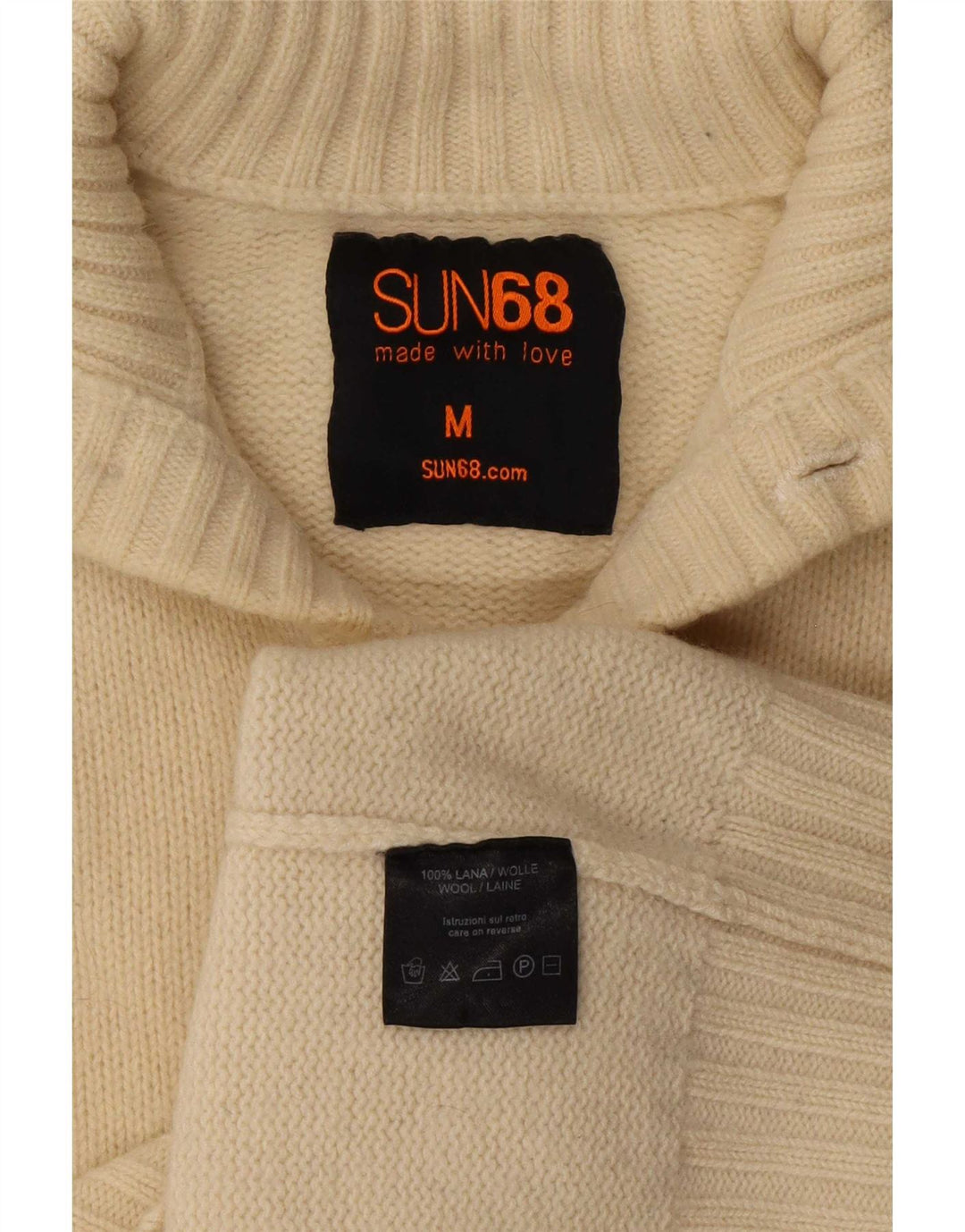 Sun68 Dame cardigan sweater UK 14 Medium Off White Uld