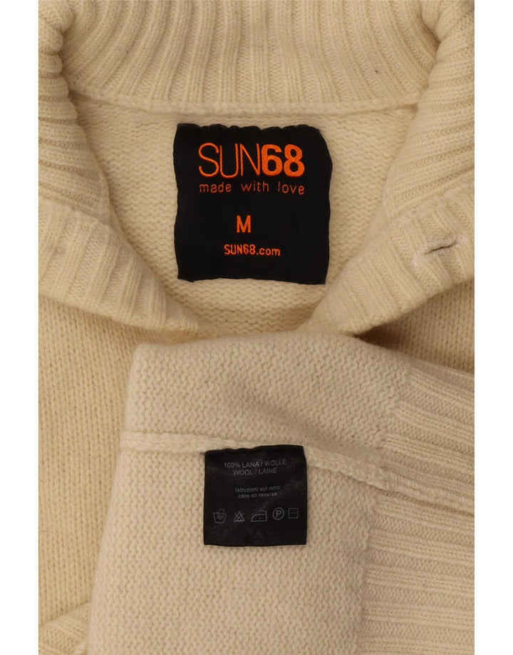 Sun68 Dame cardigan sweater UK 14 Medium Off White Uld
