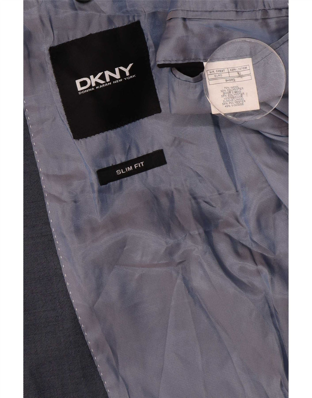 Dkny Herre 2-knaps blazerjakke UK 42 XL Marineblå Uld