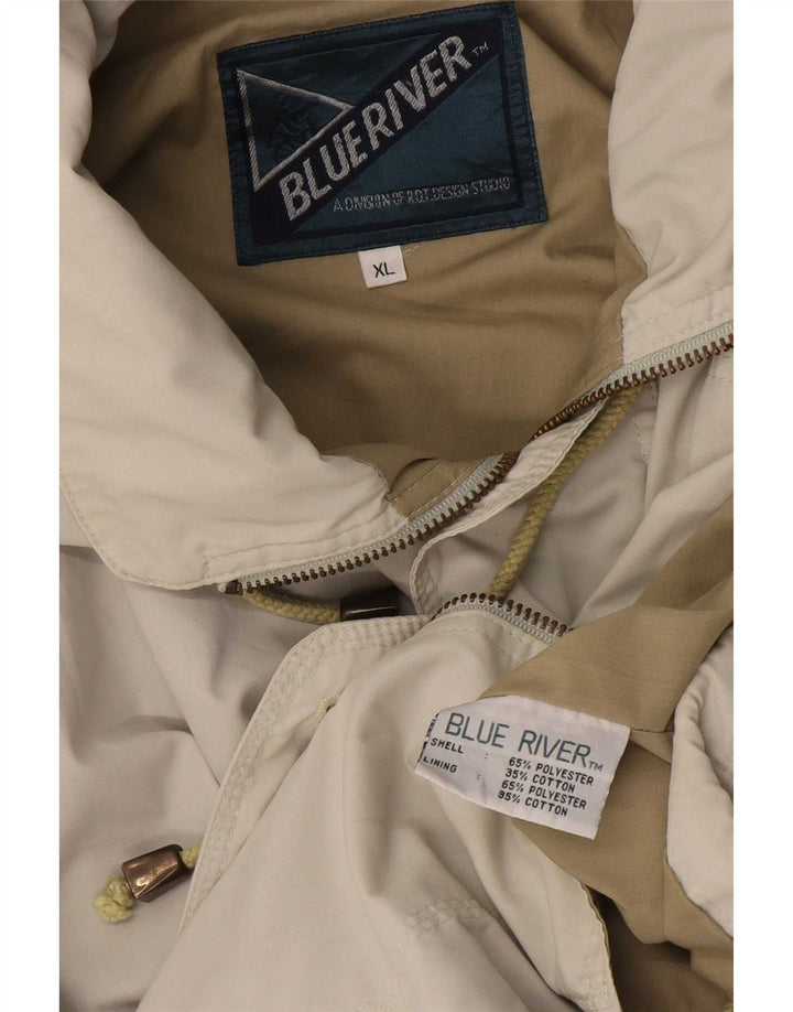 Vintage Herre Utility Jacket UK 42 XL Beige Bomuld