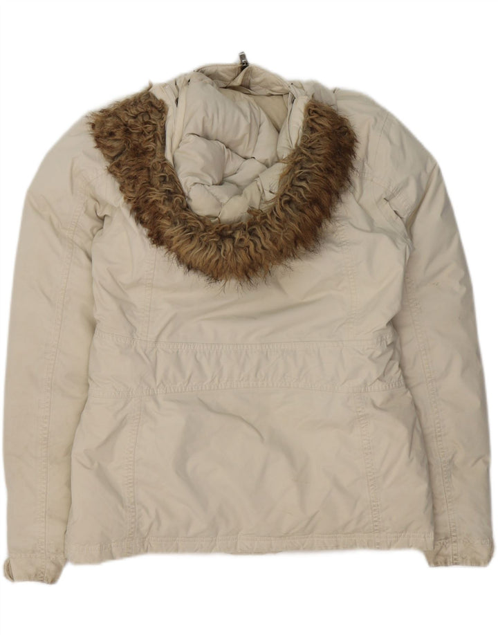 THE NORTH FACE Polstret hættejakke til kvinder UK 14 Medium Off White