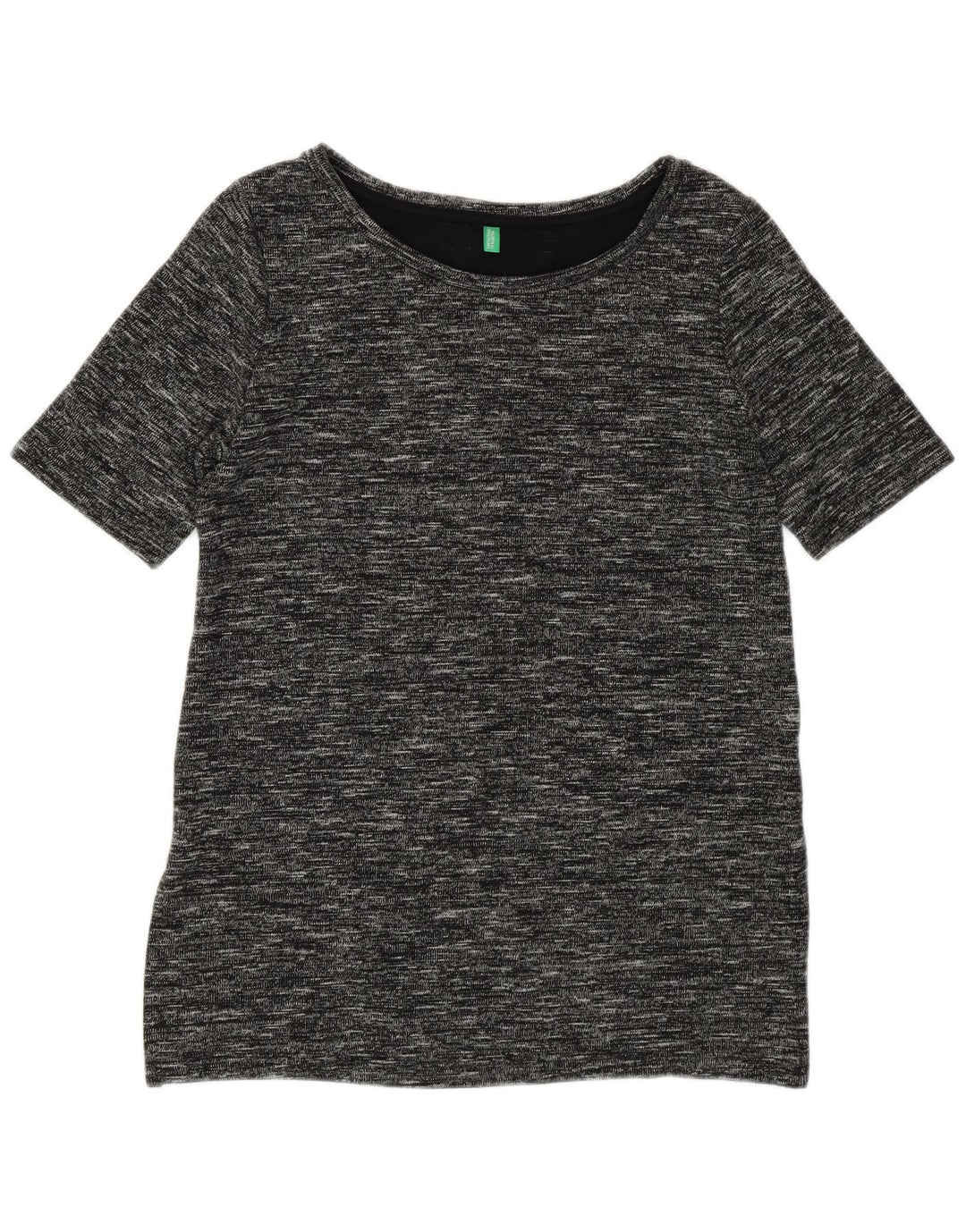Benetton Dame Longline T-Shirt Top UK 14 Medium Sort Flecked