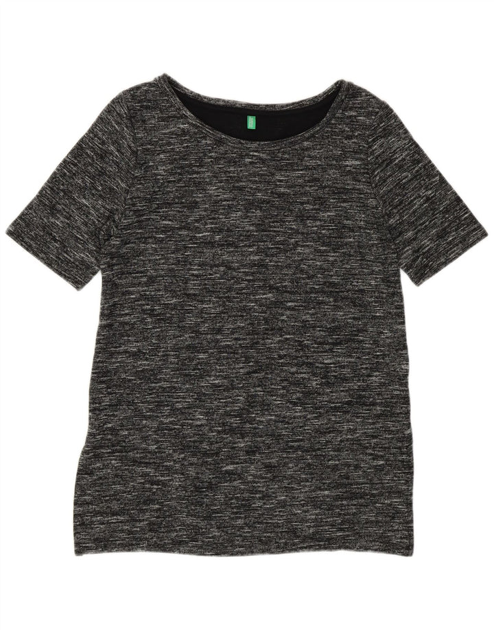 Benetton Dame Longline T-Shirt Top UK 14 Medium Sort Flecked