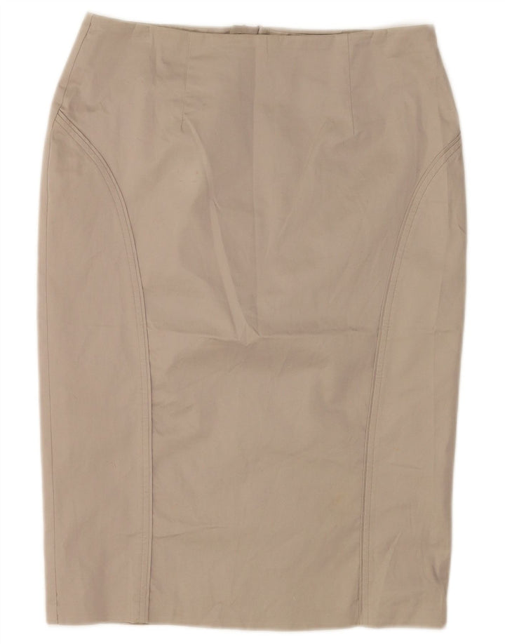 Marks & Spencer Pencil Nederdel til kvinder UK 12 Medium W30 Beige Bomuld