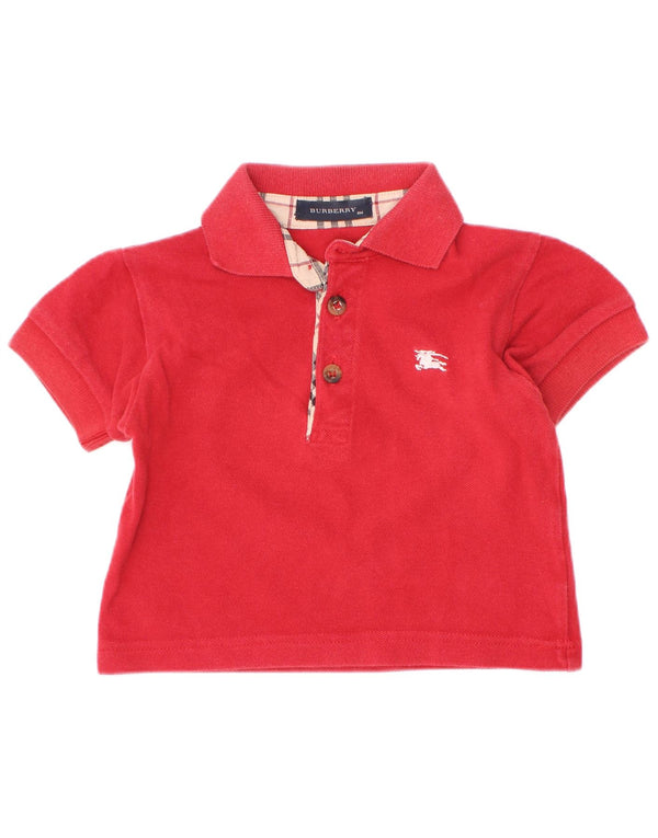 Burberry Baby Boys Polo Shirt 6-9 Måneder Rød Bomuld