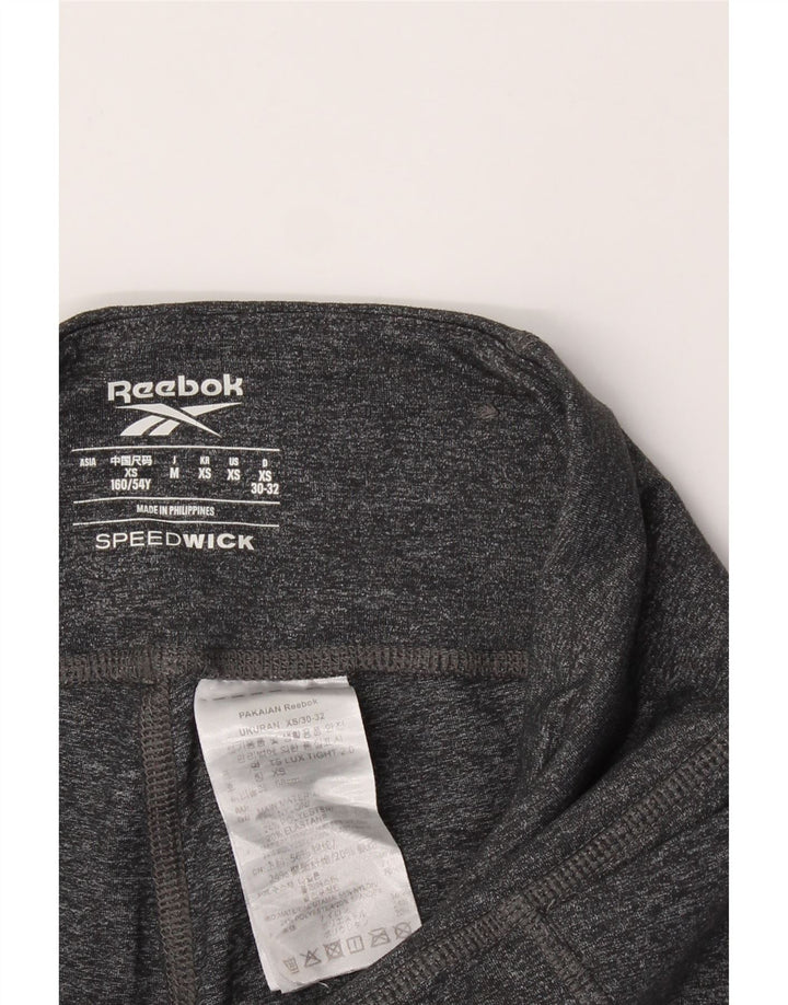 REEBOK Womens Leggings UK 6 XS Grey Nylon Vintage Reebok and Second-Hand Reebok from Messina Hembry 