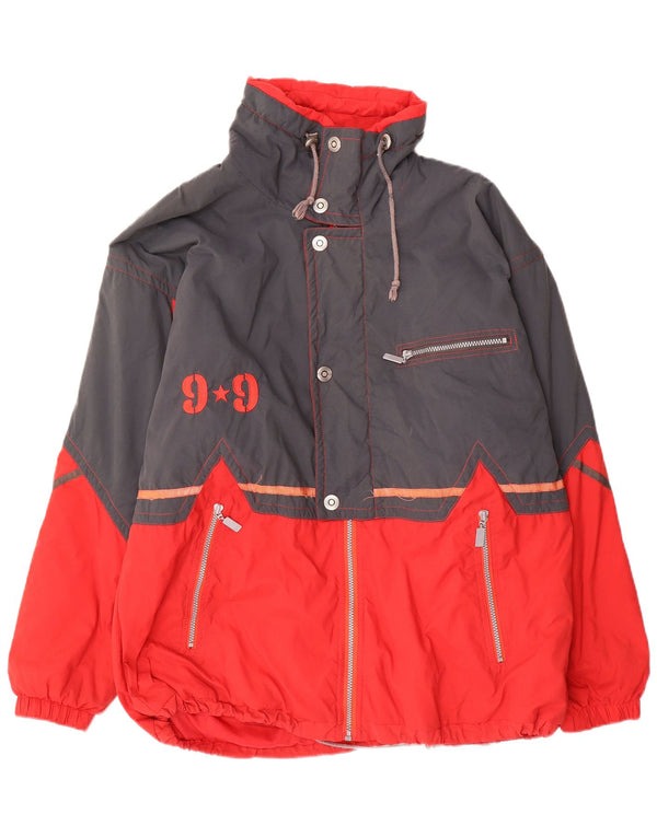 Vintage Herre Grafisk Windbreaker Jacket UK 40 Large Red Colourblock