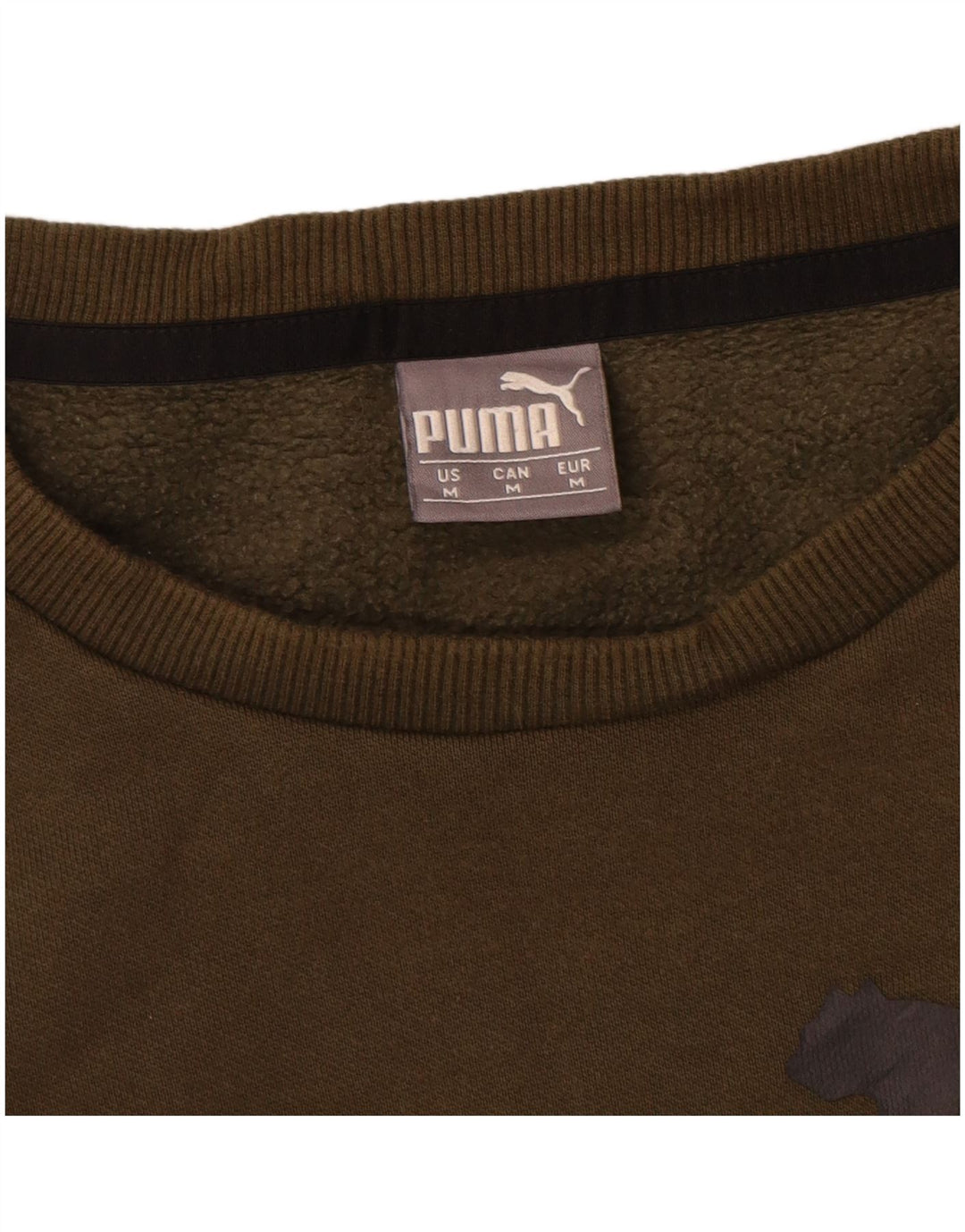 Puma Herre Grafisk Sweatshirt Jumper Medium Khaki Bomuld