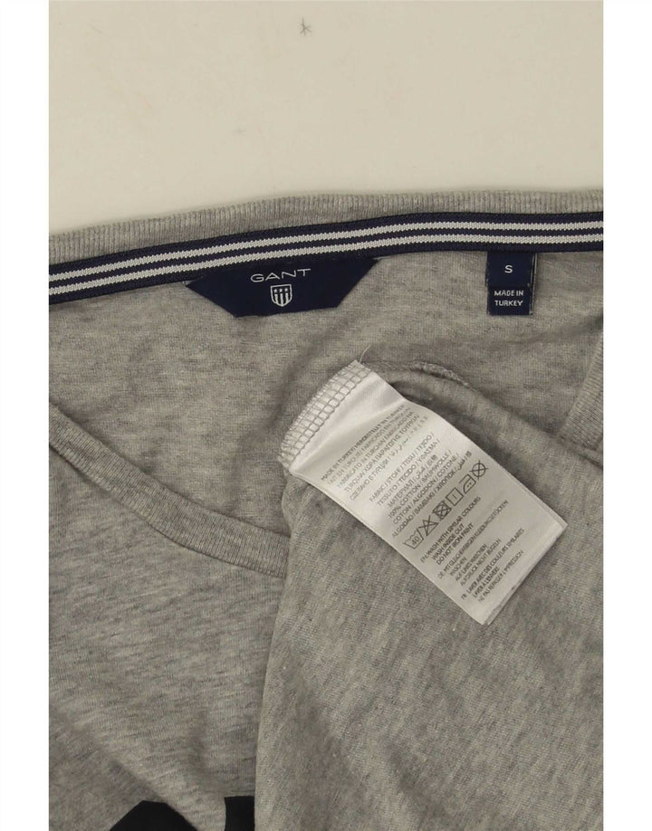 Gant Grafisk T-shirt top til mænd, lille grå flækket bomuld