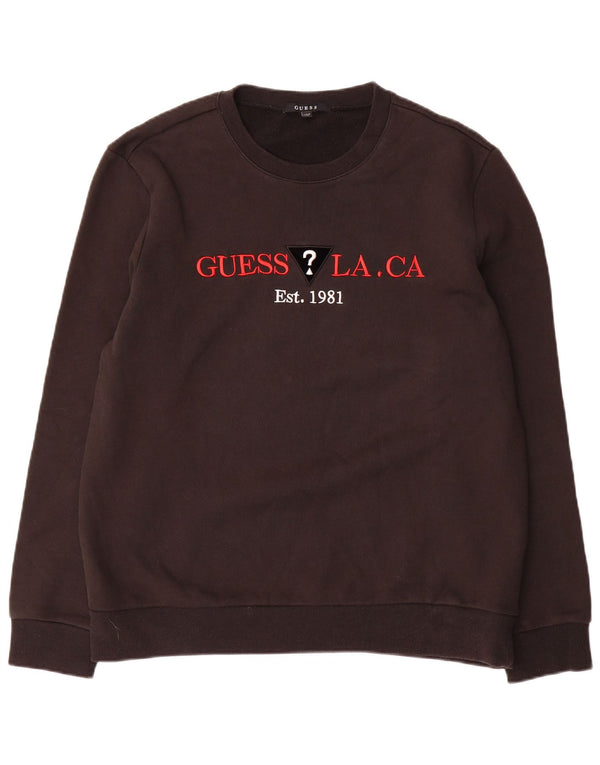 Guess Herre Grafisk Sweatshirt Jumper UK 42 Stor sort bomuld