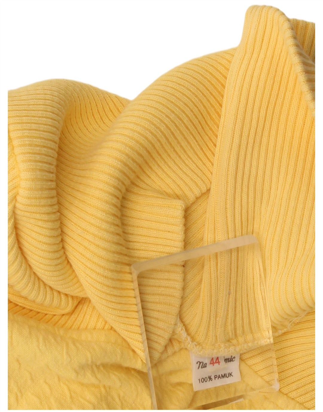 Vintage Womens Crop Oversized rullehals sweater EU 44 XL gul