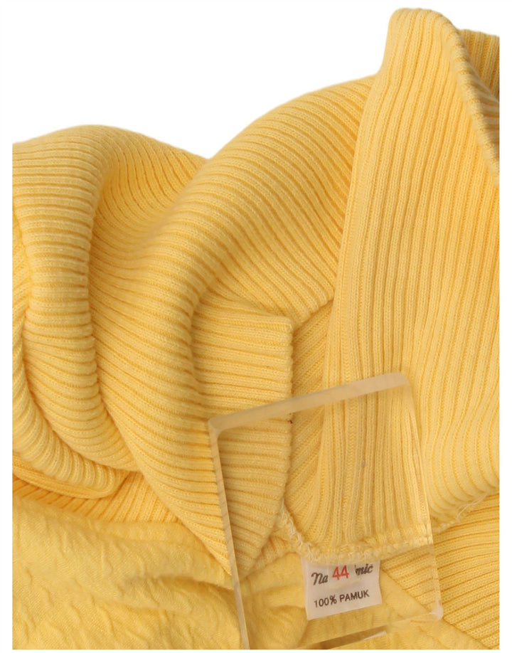 Vintage Womens Crop Oversized rullehals sweater EU 44 XL gul