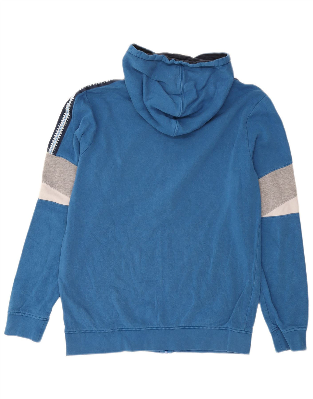 Diadora Herre hættetrøje med lynlås mellemblå Colourblock Bomuld