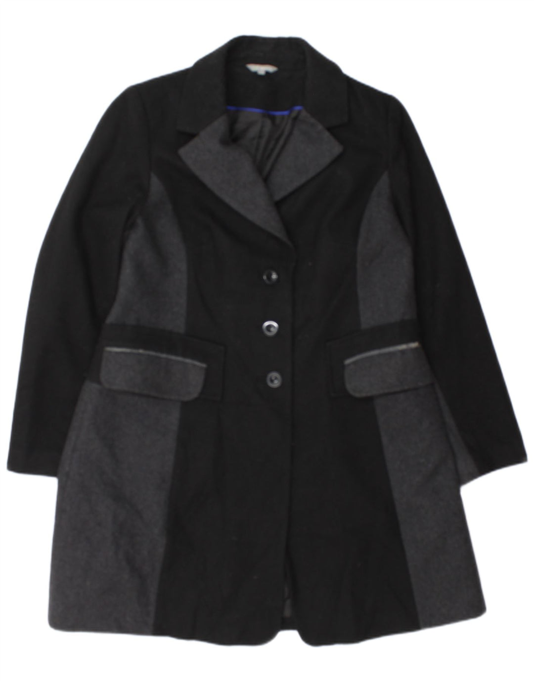 Marks & Spencer Dameoverfrakke UK 16 Large Black Colourblock Uld