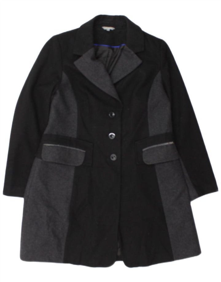 Marks & Spencer Dameoverfrakke UK 16 Large Black Colourblock Uld