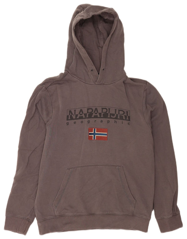 Napapijri Mens Graphic Hoodie Jumper Medium Navy Blue Cotton