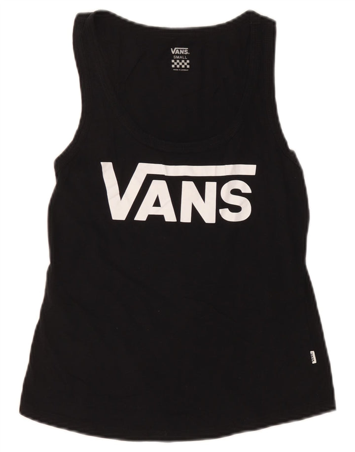 Vans Dame Grafisk Vest Top UK 10 Lille Sort
