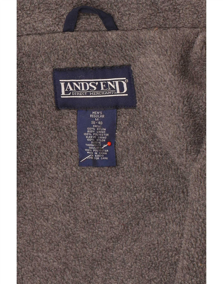 Lands End Herre Hooded Regular Fit Parka Jacket UK 38/40 Medium Navy Blue