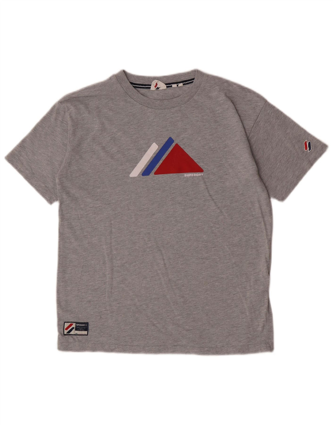 Superdry Grafisk T-shirt top til kvinder UK 8 Lille grå bomuld