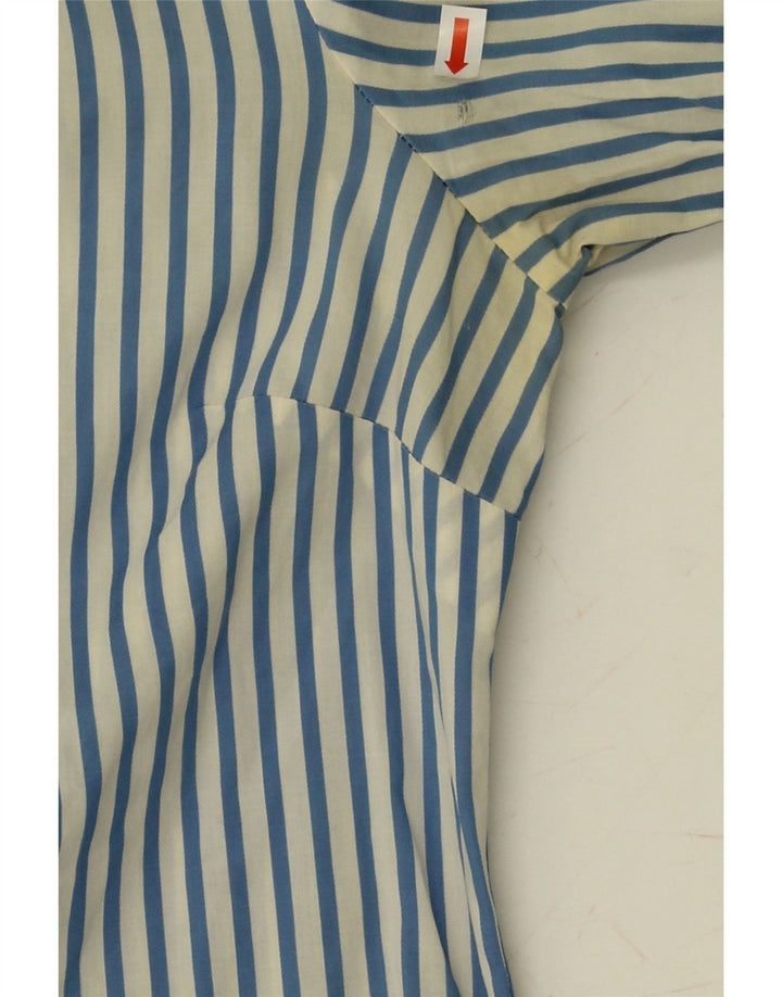 TOMMY HILFIGER Womens Stretch Shirt US 4 Small Blue Striped Cotton Vintage Tommy Hilfiger and Second-Hand Tommy Hilfiger from Messina Hembry 