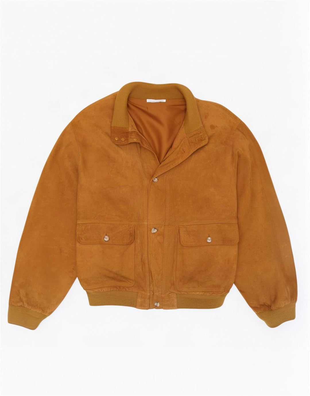 Vintage herre ruskind bomberjakke IT 56 3XL beige læder