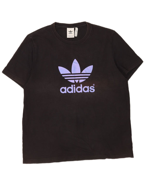 Adidas Herre grafisk T-shirt langærmet XL sort bomuld